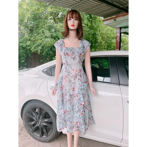 đầm bèo tiểu thư màu xanh nhạt