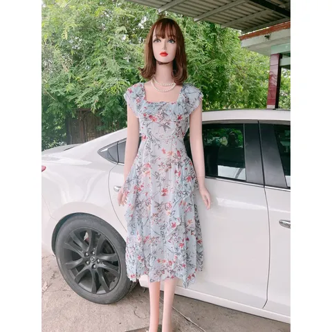 đầm bèo tiểu thư màu xanh nhạt