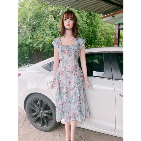 đầm bèo tiểu thư màu xanh nhạt
