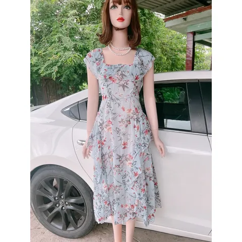 đầm bèo tiểu thư màu xanh nhạt