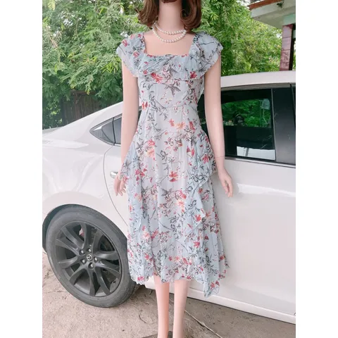 đầm bèo tiểu thư màu xanh nhạt