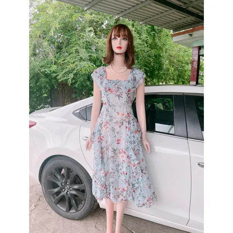 đầm bèo tiểu thư màu xanh nhạt