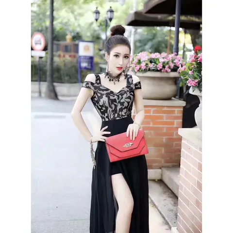 Đầm trễ vi dáng dài
