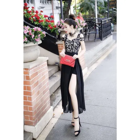 Đầm trễ vi dáng dài