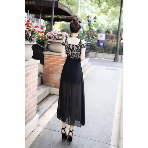 Đầm trễ vi dáng dài