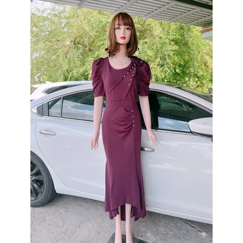 Đầm dạ hội đính hoa kết ngọc đuôi tôm siêu đẹp Chất liệu thun Anh cao cấp co giãn dễ chịu thoải mái Giá 390k