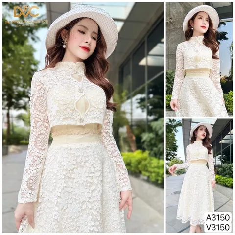 SET VÁY 2 DÂY KÈM ÁO KHOÁC REN BE HOA NỔI Giá 450k set gồm áo khoác ren + đầm ren 2 dây Hàng thật y hình Hàng có sẵn
