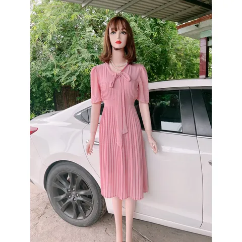 🍭 Đầm dáng dài xếp ly siêu đẹp New 100%, Freesize dưới 70kg mặc đẹp Giá 290k Hàng có sẵn giao ngay Chất liệu voan