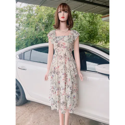 Đầm hoa bèo tiểu thư