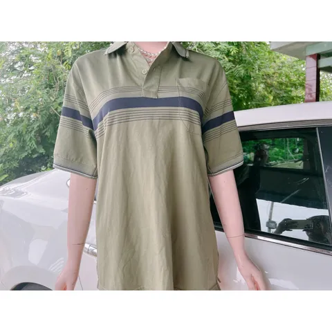 Áo Thun Polo Nam Vải Cotton Chất liệu: cotton mịn mát Hàng có sẵn giao ngay 2XL Màu xanh rêu siêu đẹp Giá 199k