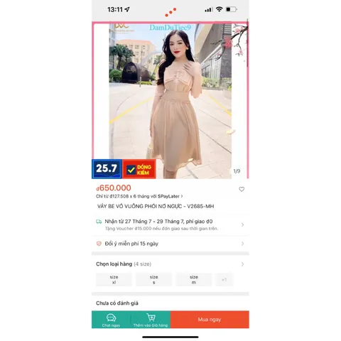 đầm BE VỔ VUÔNG PHỐI NƠ NGỰC  Maù nude Hàng có sẵn giao ngay  Đủ size Chất liệu tơ 2 lớp Giá 290k