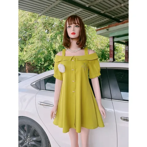 Đầm ép đá đính hoa siêu đẹp Hàng có sẵn giao ngay Màu xanh cốm  Giá 290k, người ta đang bán gần 4xx Form xuông rộng