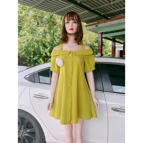 Đầm ép đá đính hoa siêu đẹp Hàng có sẵn giao ngay Màu xanh cốm  Giá 290k, người ta đang bán gần 4xx Form xuông rộng