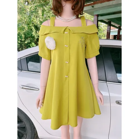 Đầm ép đá đính hoa siêu đẹp Hàng có sẵn giao ngay Màu xanh cốm  Giá 290k, người ta đang bán gần 4xx Form xuông rộng