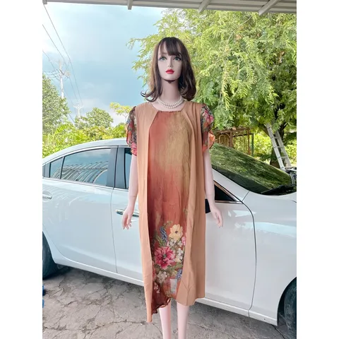 ĐẦM THIẾT KẾ SANG TRỌNG Đầm trung niên tặng mẹ, chất liệu lụa cao cấp, mềm mịn mặc mát, trang phục dùng hằng ngày