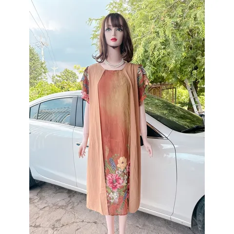 ĐẦM THIẾT KẾ SANG TRỌNG Đầm trung niên tặng mẹ, chất liệu lụa cao cấp, mềm mịn mặc mát, trang phục dùng hằng ngày