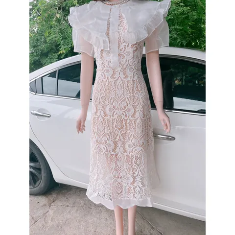 Đầm ren nổi cao cấp Đầm Thiết Kế Chất Liệu Ren Phối Voan Đầm Dự Tiệc Sang Trọng  Giá 399k Hàng có sẵn giao ngay