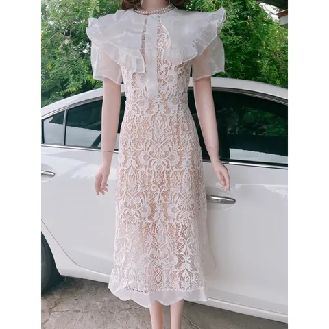Đầm ren nổi cao cấp Đầm Thiết Kế Chất Liệu Ren Phối Voan Đầm Dự Tiệc Sang Trọng  Giá 399k Hàng có sẵn giao ngay