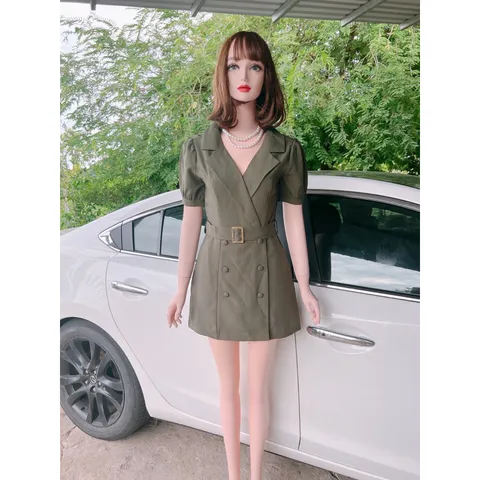 ĐẦM VEST 6 NÚT KÈM đai như hình Giá 290k Chất liệu tuyết mưa cao cấp, đã có sẵn lót quần Hàng có sẵn giao ngay S