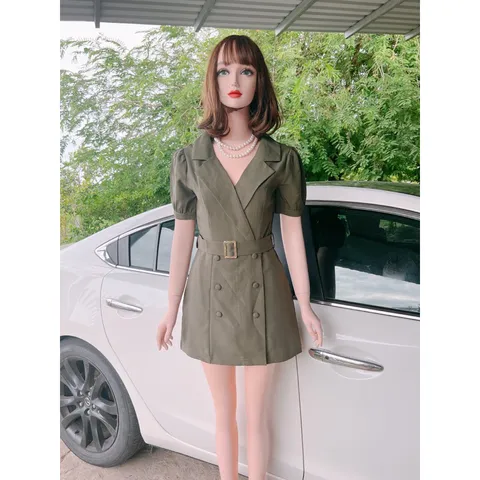 ĐẦM VEST 6 NÚT KÈM đai như hình Giá 290k Chất liệu tuyết mưa cao cấp, đã có sẵn lót quần Hàng có sẵn giao ngay S