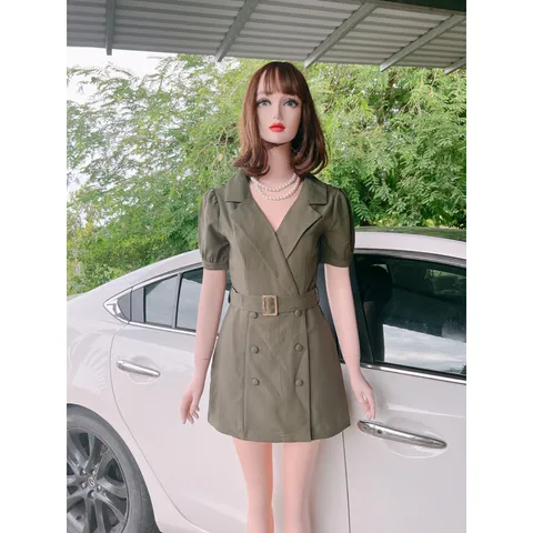 ĐẦM VEST 6 NÚT KÈM đai như hình Giá 290k Chất liệu tuyết mưa cao cấp, đã có sẵn lót quần Hàng có sẵn giao ngay S