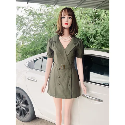 ĐẦM VEST 6 NÚT KÈM đai như hình Giá 290k Chất liệu tuyết mưa cao cấp, đã có sẵn lót quần Hàng có sẵn giao ngay S