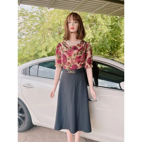 Đầm công sở chất liệu lụa mịn Có đủ size tới 3Xl là 75kg mặc vừa Hàng có sẵn giao ngay Giá 299k Hình thật chụp