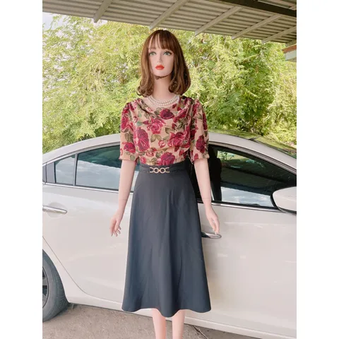 Đầm công sở chất liệu lụa mịn Có đủ size tới 3Xl là 75kg mặc vừa Hàng có sẵn giao ngay Giá 299k Hình thật chụp