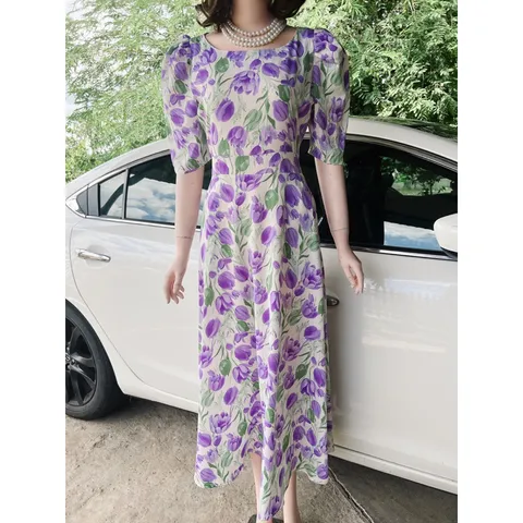 Đầm xòe hoa dáng dài cao cấp sang chảnh Giá 299k Hàng có sẵn giao ngay Chất liệu lụa mango cao cấp Đủ size