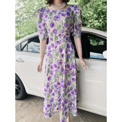 Đầm xòe hoa dáng dài cao cấp sang chảnh Giá 299k Hàng có sẵn giao ngay Chất liệu lụa mango cao cấp Đủ size
