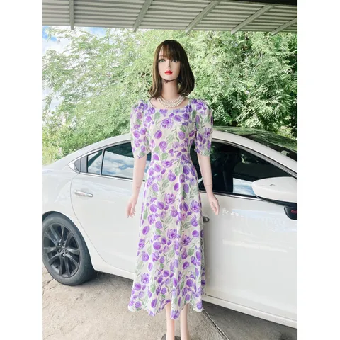Đầm xòe hoa dáng dài cao cấp sang chảnh Giá 299k Hàng có sẵn giao ngay Chất liệu lụa mango cao cấp Đủ size