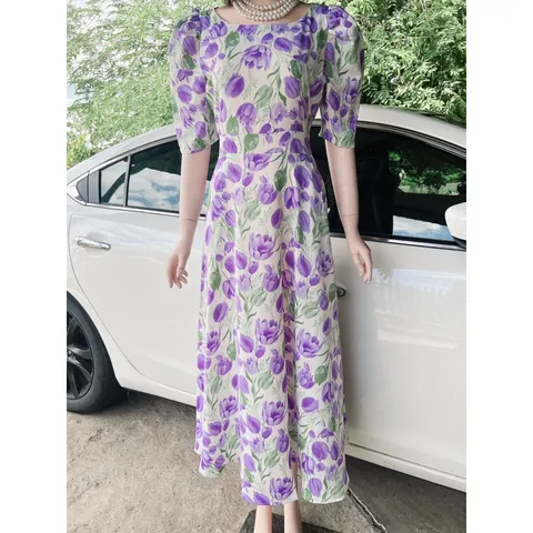 Đầm xòe hoa dáng dài cao cấp sang chảnh Giá 299k Hàng có sẵn giao ngay Chất liệu lụa mango cao cấp Đủ size
