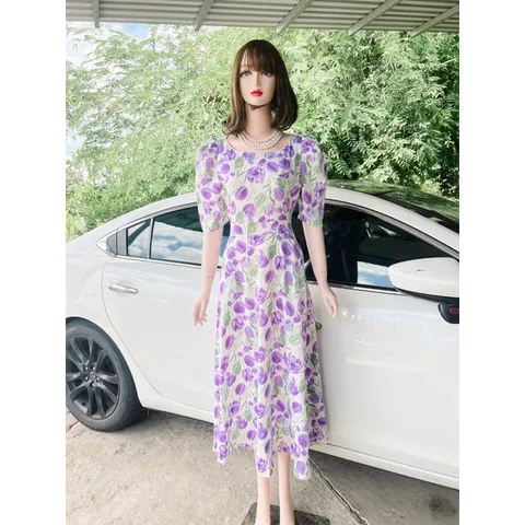 Đầm xòe hoa dáng dài cao cấp sang chảnh Giá 299k Hàng có sẵn giao ngay Chất liệu lụa mango cao cấp Đủ size