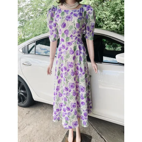 Đầm xòe hoa dáng dài cao cấp sang chảnh Giá 299k Hàng có sẵn giao ngay Chất liệu lụa mango cao cấp Đủ size