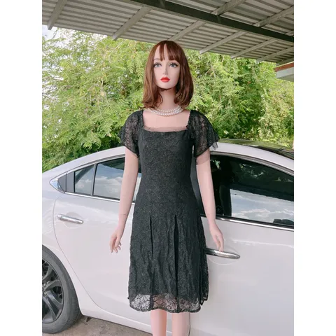 Đầm ren kèm lót thời trang thiết kế nữ  tay ngắn phối lớp lưới đầm dài xòe nhẹ nhàng sang trọng Giá 250k Hàng có sẵn