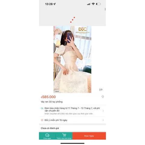 Đầm ren nổi cao cấp Giá 399k, người ta đang bán gần 6xx Hàng có sẵn giao ngay XL Chất liệu ren cao cấp Màu trắng kem