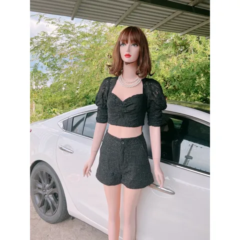 Áo ren tay bồng Quảng Châu  cao cấp Giá 150k Ren Siêu dày dặn y mẫu mặc💯💯💯 Bao chất xịn ạ Sz dưới 51kg nhé