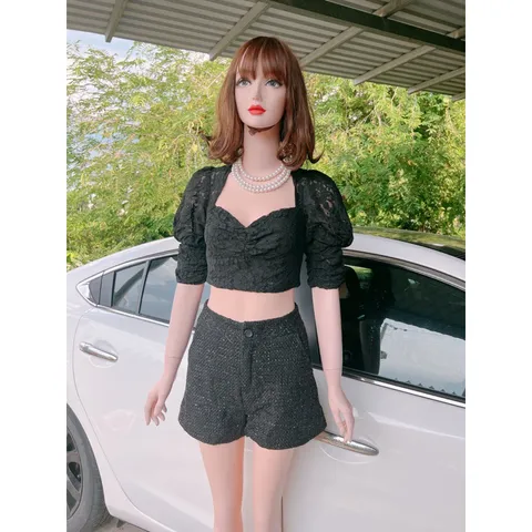 Áo ren tay bồng Quảng Châu  cao cấp Giá 150k Ren Siêu dày dặn y mẫu mặc💯💯💯 Bao chất xịn ạ Sz dưới 51kg nhé