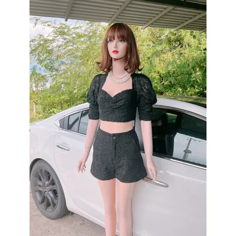 Áo ren tay bồng Quảng Châu  cao cấp Giá 150k Ren Siêu dày dặn y mẫu mặc💯💯💯 Bao chất xịn ạ Sz dưới 51kg nhé