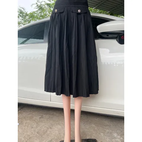 Chân Váy Dáng Dài Xếp Ly Cạp Cao Tôn Dáng Thiết Kế Nắp Túi Lên From Xinh Giá 190k Hàng có sẵn giao ngay L Đủ size