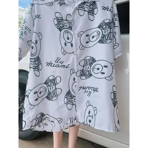 Áo sơ mi tay ngắn họa tiết form rộng unisex nam nữ Mẫu Áo Sơmi Lụa Họa Tiết Sáng Màu - Cuban Shirt - Vải Lụa