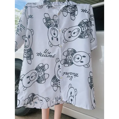 Áo sơ mi tay ngắn họa tiết form rộng unisex nam nữ Mẫu Áo Sơmi Lụa Họa Tiết Sáng Màu - Cuban Shirt - Vải Lụa