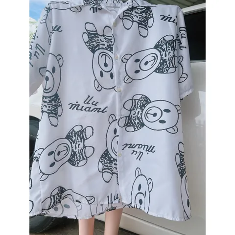 Áo sơ mi tay ngắn họa tiết form rộng unisex nam nữ Mẫu Áo Sơmi Lụa Họa Tiết Sáng Màu - Cuban Shirt - Vải Lụa