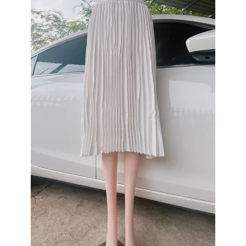 Chân váy dập li dáng dài dày dặn, váy xếp li, MÀU TRẮNG Giá 190k Hàng có sẵn giao ngay Hàng chính chủ C