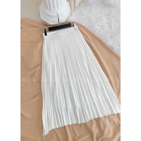 Chân váy dập li dáng dài dày dặn, váy xếp li, MÀU TRẮNG Giá 190k Hàng có sẵn giao ngay Hàng chính chủ C