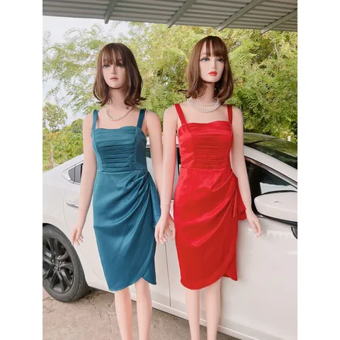 Đầm ôm tôn dáng cách điệu chất liệu phi dày mịn xịn, hàng cao cấp Giá 290k, có sẵn mút ngực đảm bảo fom đẹp chất đẹp