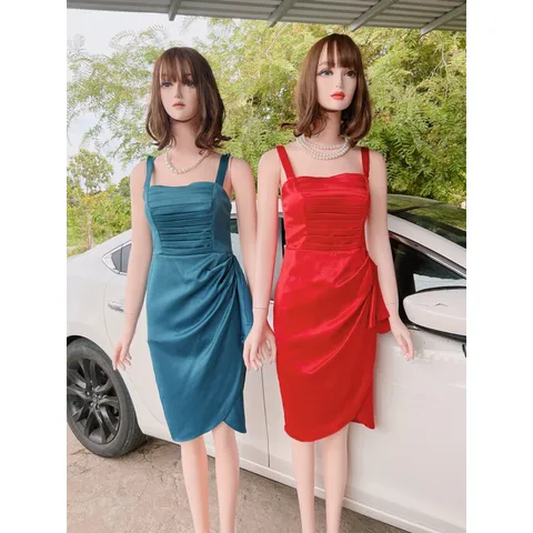 Đầm ôm tôn dáng cách điệu chất liệu phi dày mịn xịn, hàng cao cấp Giá 290k, có sẵn mút ngực đảm bảo fom đẹp chất đẹp
