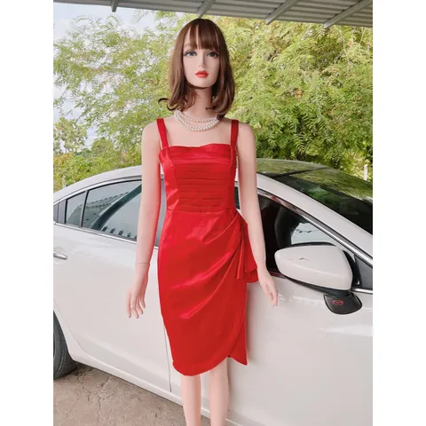 Đầm ôm tôn dáng cách điệu chất liệu phi dày mịn xịn, hàng cao cấp Giá 290k, có sẵn mút ngực đảm bảo fom đẹp chất đẹp