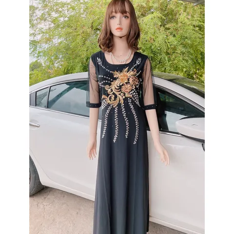 Đầm dạ hội thêu tay tỉ mỉ Giá 320k Hàng có sẵn giao ngay Dáng dài, co giãn nhiều Chất liệu solen xịn, cao cấp