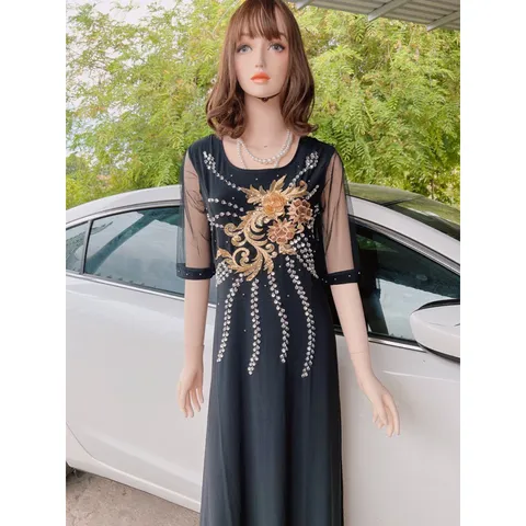 Đầm dạ hội thêu tay tỉ mỉ Giá 320k Hàng có sẵn giao ngay Dáng dài, co giãn nhiều Chất liệu solen xịn, cao cấp